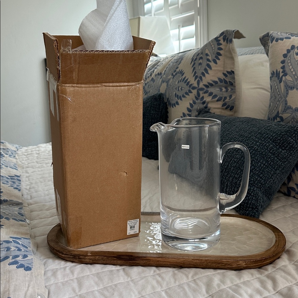 Williams Sonoma Tall Glass Pitcher